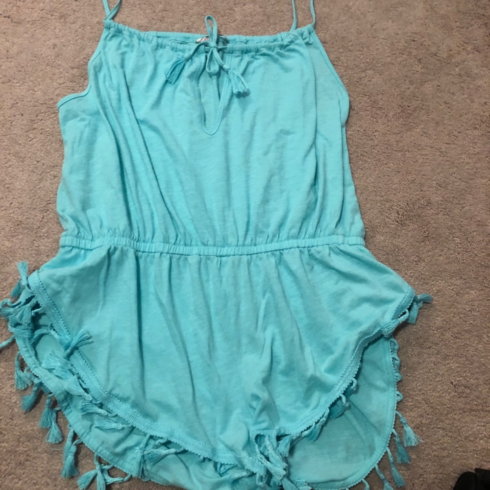 Aqua romper cover up